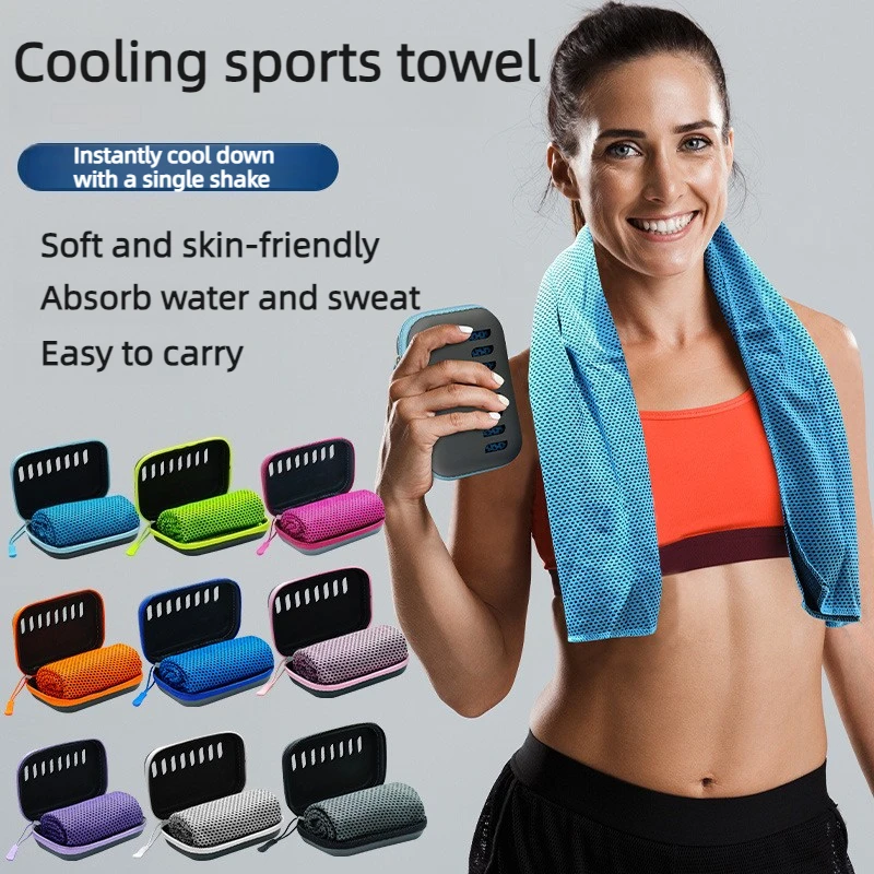 Cold Sensation Quick-Dry Ice Cooling Towel with EVA Material Hypoallergenic Durable for Fitness Gym Travel Outdoor Activities