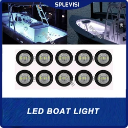 Luces LED impermeables para barco marino, luces de cortesía de cubierta de navegación de utilidad blanca, 12V para yate, Pontón, Kayak, pesca, 10 Uds.