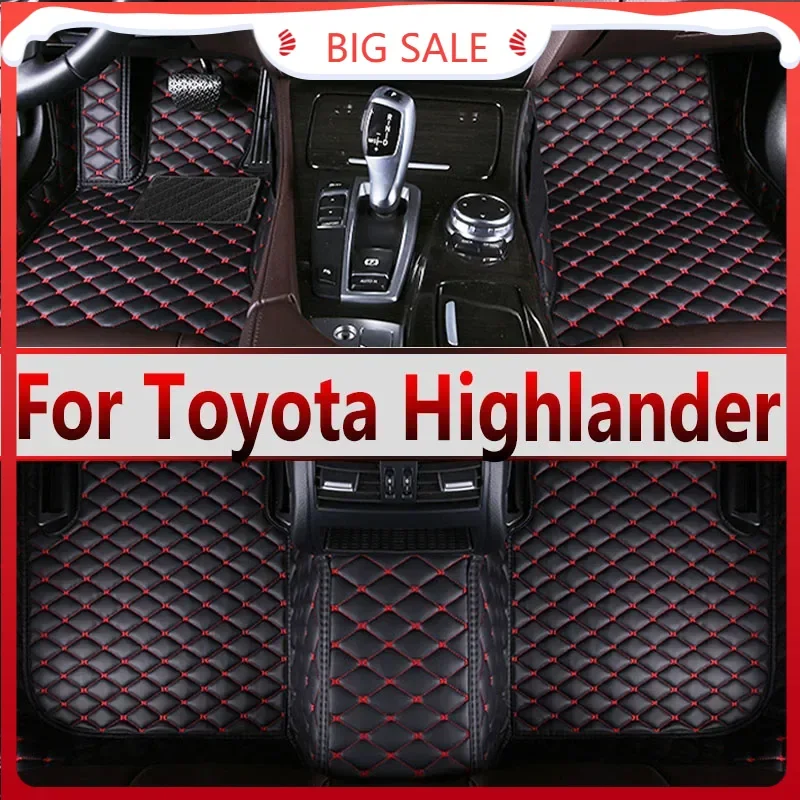 Car Floor Mats For Toyota Highlander (Hybrid/Petrol)7 Seats 2022 2023 Auto Foot Pads Auto Carpet Cover Interior Accessories