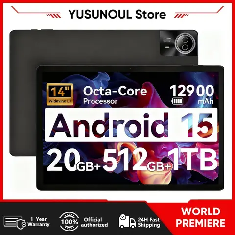 Super Large Screen 14 inch Global Language Android 15 Tablet PC 20GB 512GB Phone Call BT5.0 5G WiFi GPS Google Play Tabs Pads