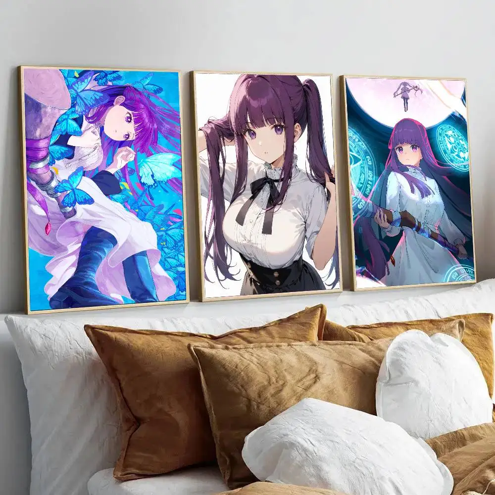 Fern Anime Frieren Beyond Journeys End Posters Living Room Bar Cafe Quality Canvas Vintage Style Comics Painting Art Home Wall