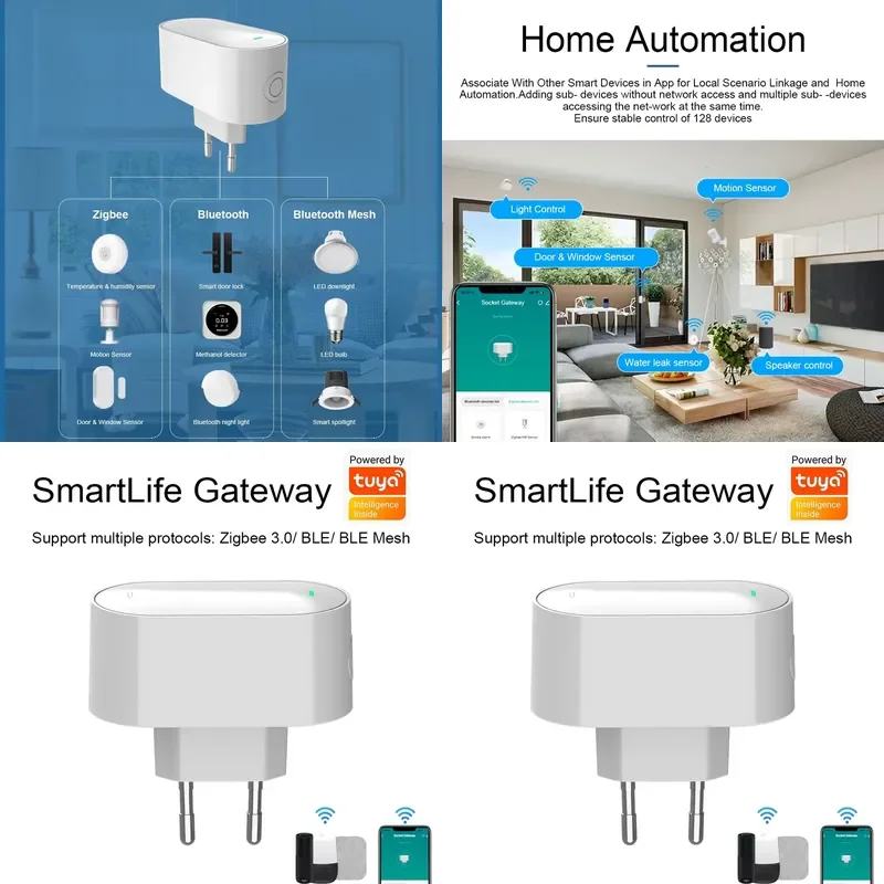 Universal Smart Home Hub Zigbee & Multi-Protocol Gateway with OLED Display Electric Power Source Android OS for Hotel