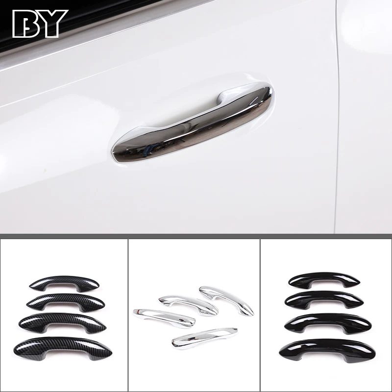 ABS Gloss Silver/Black Car Door Handle Cover Door Handle Outer Bowls Trim For Mercedes Benz C Class W206 2022 Auto Accessories