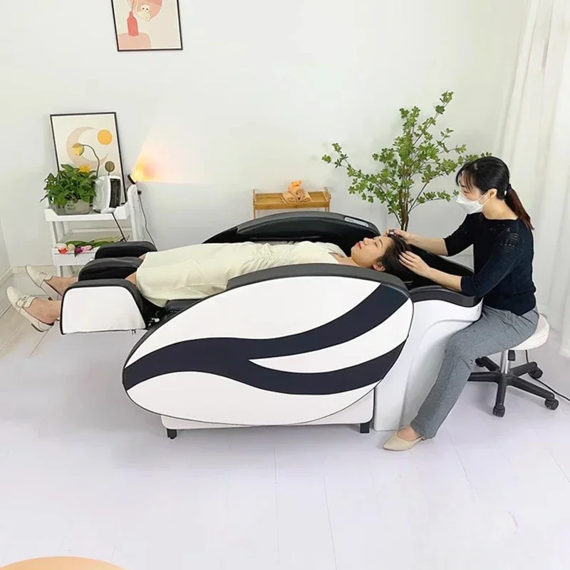 

High-end Multifunction Shampoo Chairs Barber Barber Shop Shower Electric Massage Shampoo Chairs Salon Furniture Cama Champu FYSB