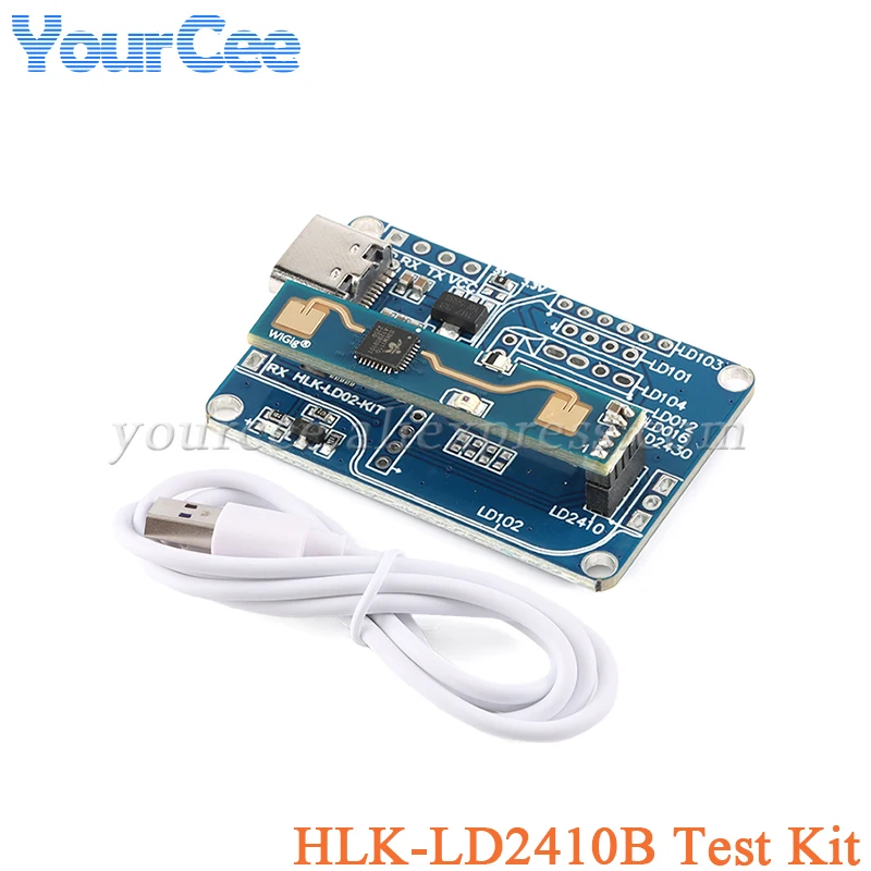 HLK-LD2410B Test Kit LD2410 24GHz 5V High Sensitivity Human Presence Status Sensing Radar Heartbeat Detection Sensor Module DIY