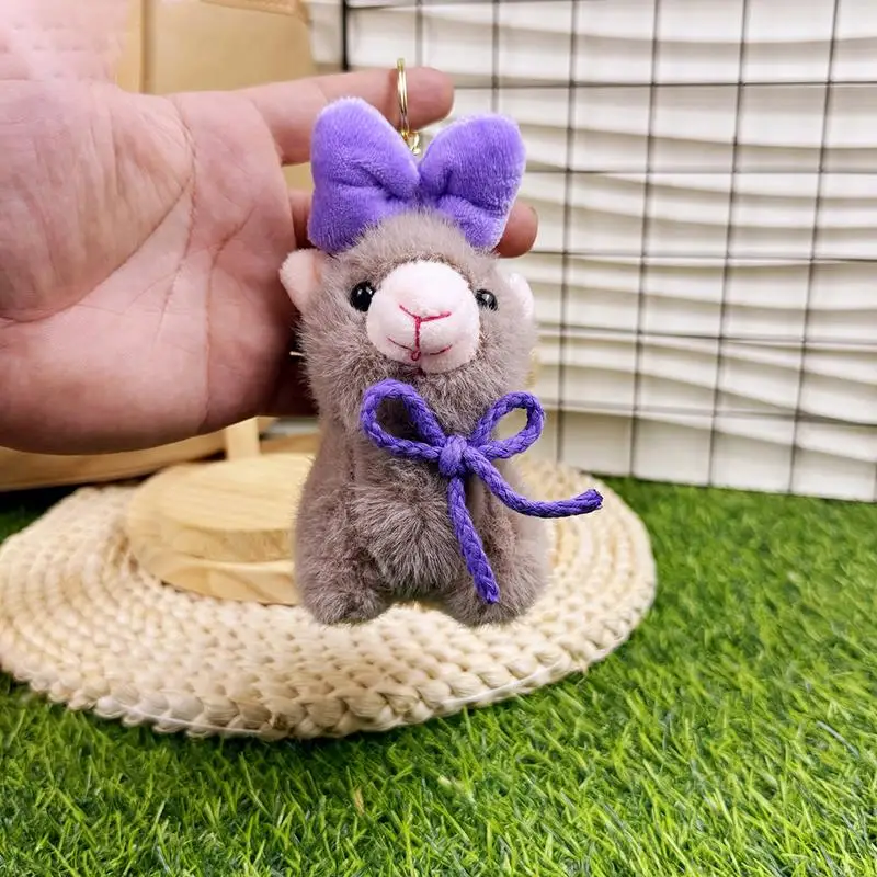 Chaveiro de alpaca fofo, brinquedo de pelúcia, presente, boneca de pelúcia macia, mochila, pingente de animal de desenho animado, acessório