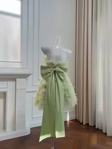 New sweat grass green butterfly bowknot removable detachable bow prom performance evening dress gown accessories DIY
