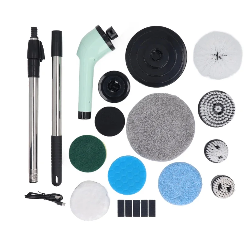 

Electric Cleaning Brush Set Multipurpose Cordless Spin Scrubber With 9 Replaceable Brush Heads For Kitchen Bathroom Car
