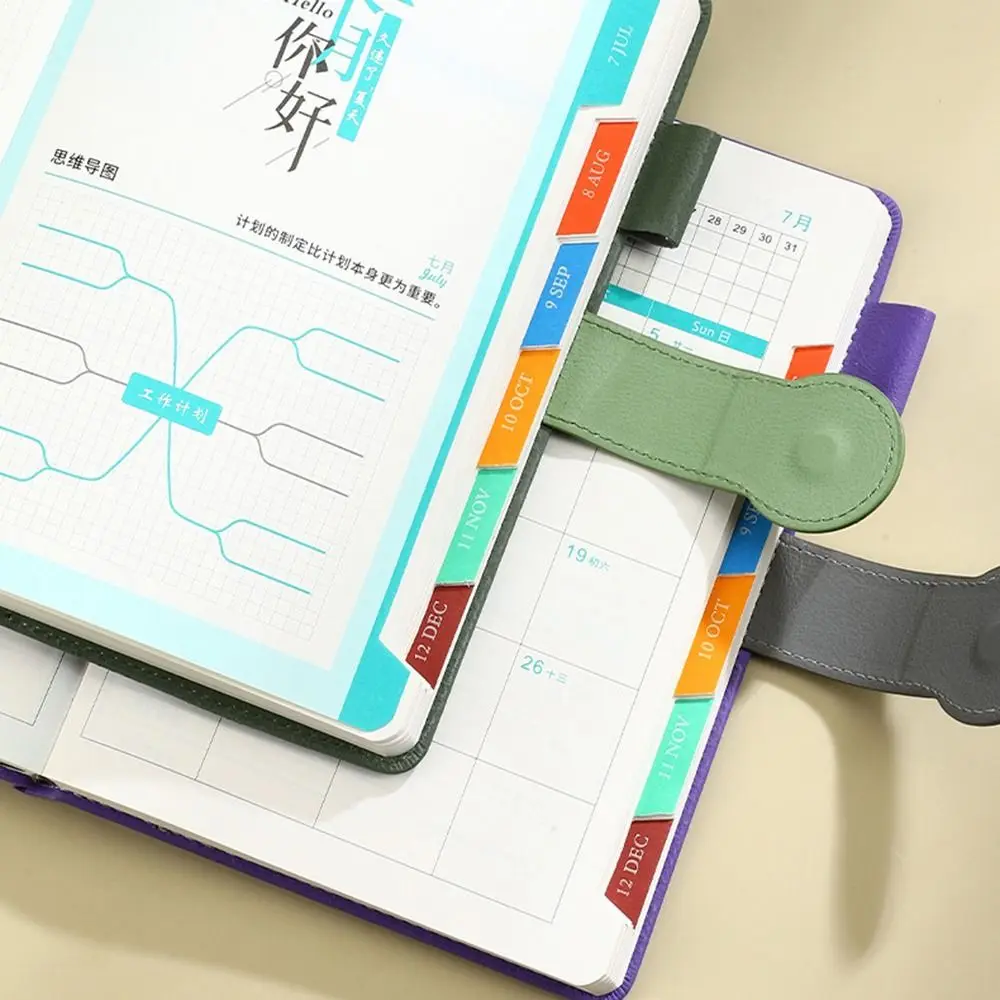 English 2026 Schedule Planner Notepad Wear-resistant 12 Months A5 Agenda Planning Notebook Simple Bookmark