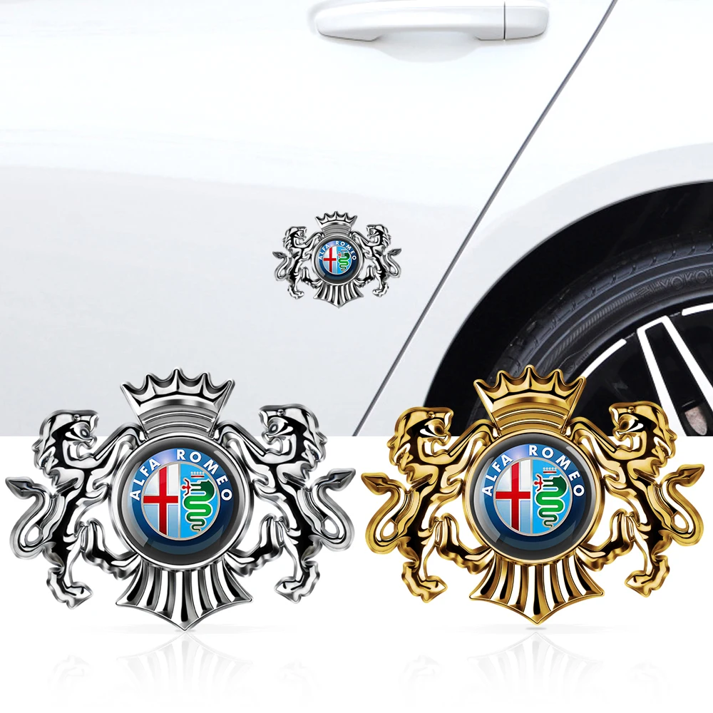 1/2pcs 3D Metal Car Body Trunk Emblem Sticker Decoration Decal For Alfa Romeo Giulietta 166 159 147 156 Stelvio Mito Accessories