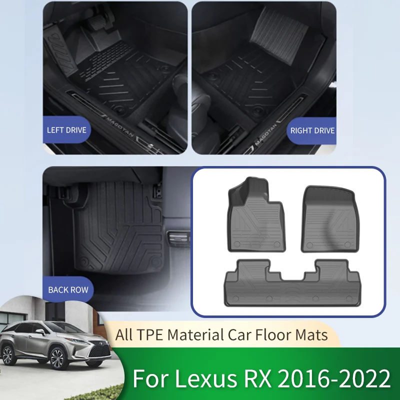 Full Surround TPE Car Waterproof Non-slip Floor Mats Protective Liner Foot Pad Carpet for Lexus RX 350h 450h AL20 2016~2022 2021