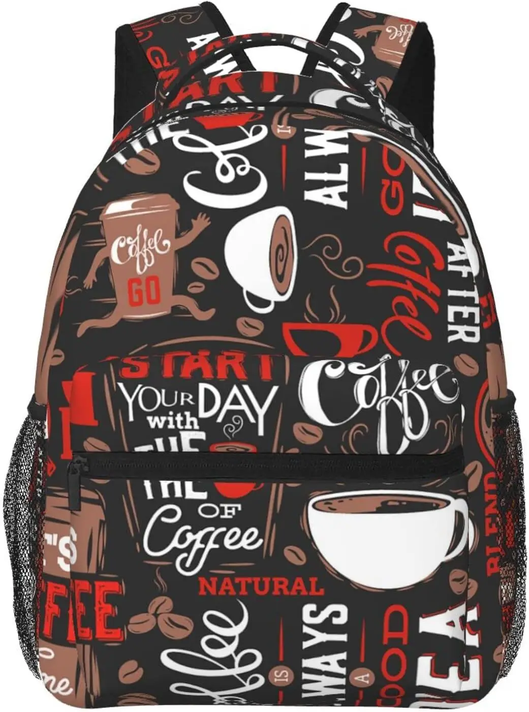 

Coffee And Cup Pattern Funny Stylish Casual Backpack Purse Laptop Backpacks Pockets Computer Daypack For Work Business Travel