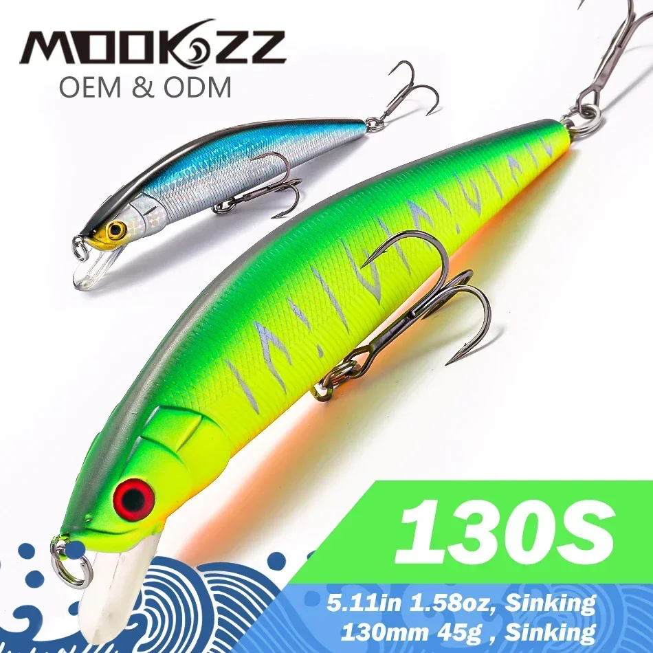 

130MM 45G MOOKZZ For Artificial Fishing Lures Sinking Minnow High Quality Wobblers Baits Suspending Hot Model Crankbaits Popper