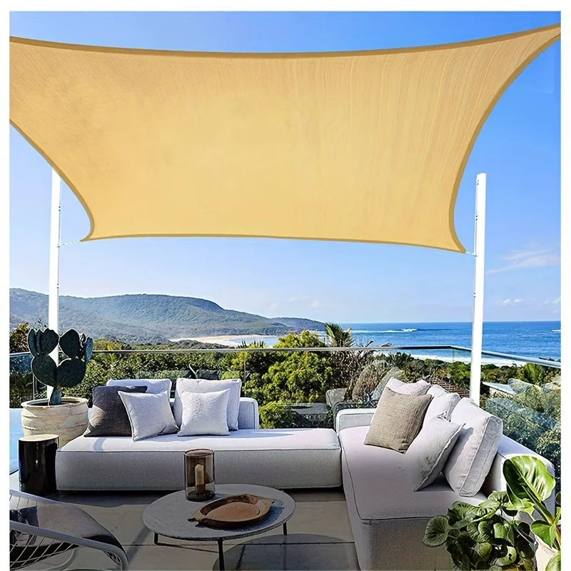Shaded Outdoor Terrace, Privacy Fence Screen, Gaps in Outdoor Sunshade Net, Plastic Corner Fasteners with Copper Fasteners for Perforated Sunshade Nets, High-Density Evenly Woven Uv-Resistant Fabric, Used for Garden Canopies
