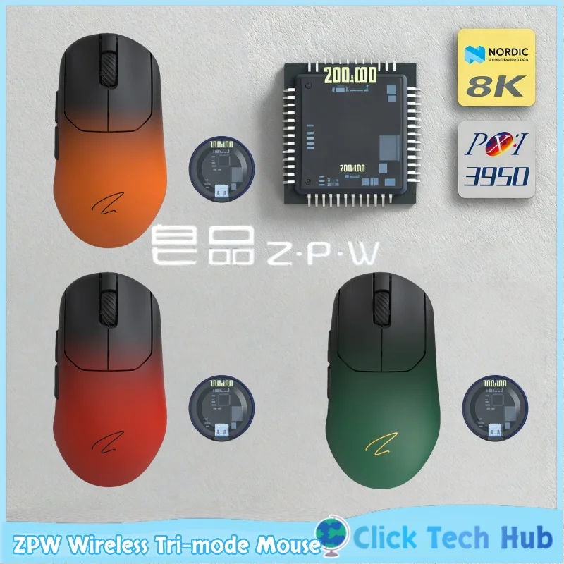 

Zaopin Zpw Wireless Tri-Mode Mouse Gaming Mice Lightweight Paw3395 8k Receiver Nordic 52840 Custom Esports Laptop Office Mouse