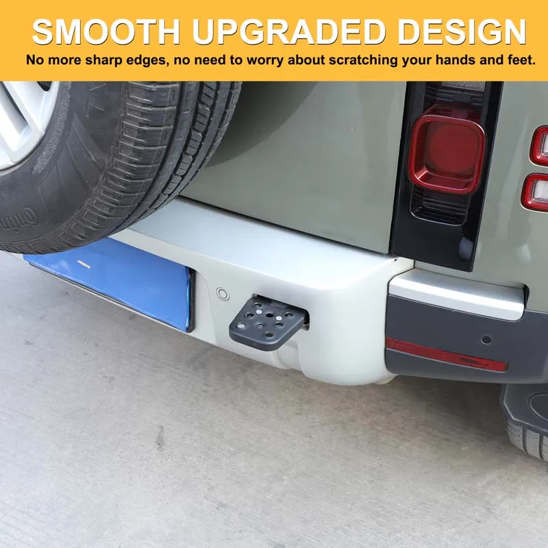 

Для Land Rover Defender 2020 + задние педали с кольцами прицепа, педали с крюком для прицепа, аксессуары для альпинизма, углеродистая сталь, черный, 1 шт.