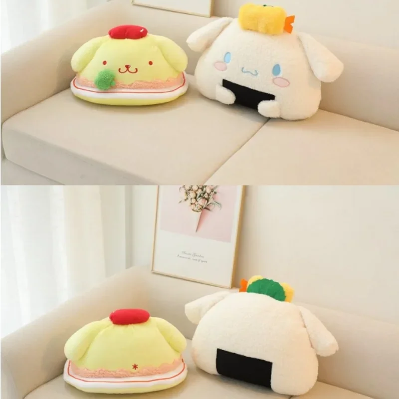 Sanrio Cinnamoroll Pompom Purin Pochacco Rice Ball Cartoon Plush Toy Anime Plushie Pillow Toy Brithday Christmas Gifts
