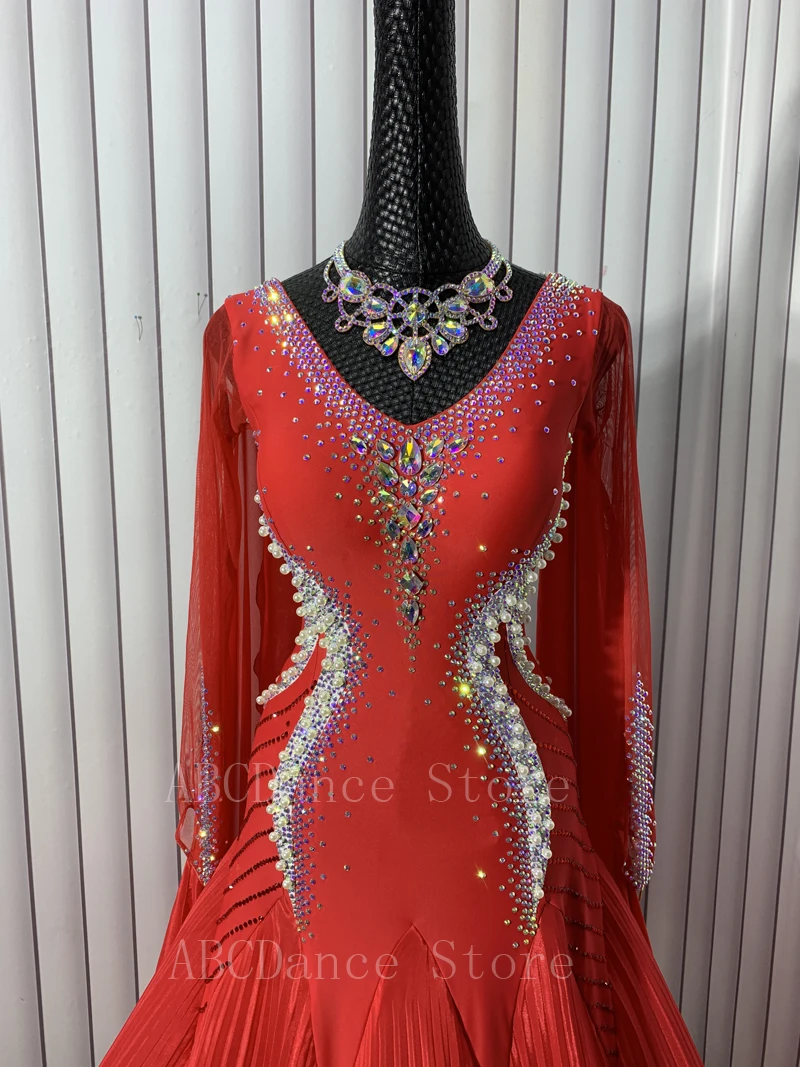 Women ballroom dance dress Standard Dance Dress ballroom dress for Competition modern dance Costume flower dress ABCDance Store