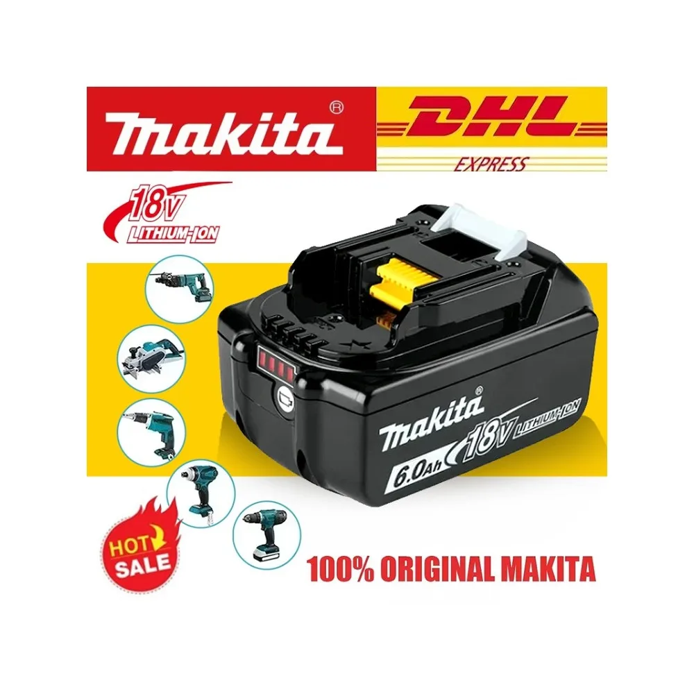 

100% original Makita 18V 6.0Ah Rechargeable Battery Makita 18V BL1830 BL1830B BL1840 BL1840B BL1850 BL1850B Power Tools Battery