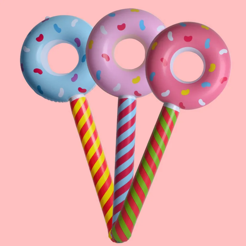 

Kids Inflatable Toy Cute Simulated Donut Stick Children's Birthday Party Interactive Toys Decoration Props PVC Inflatable Donuts