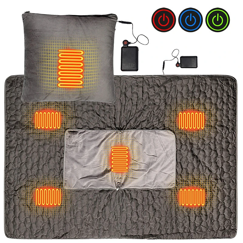 150x105cm Electric Blanket Thermostat Electric Heating Pad Folded Throw Pillow Portable Washable Blanket Car Office Warmer