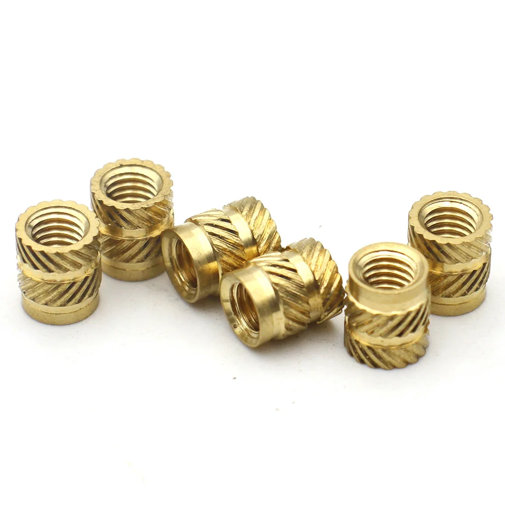 M2 M3 M4 M5 M6 M8 Brass Heat Set Insert Nuts Knurled Through-Hole Threaded Embedded Copper Nuts Injection Molding Plastic Parts