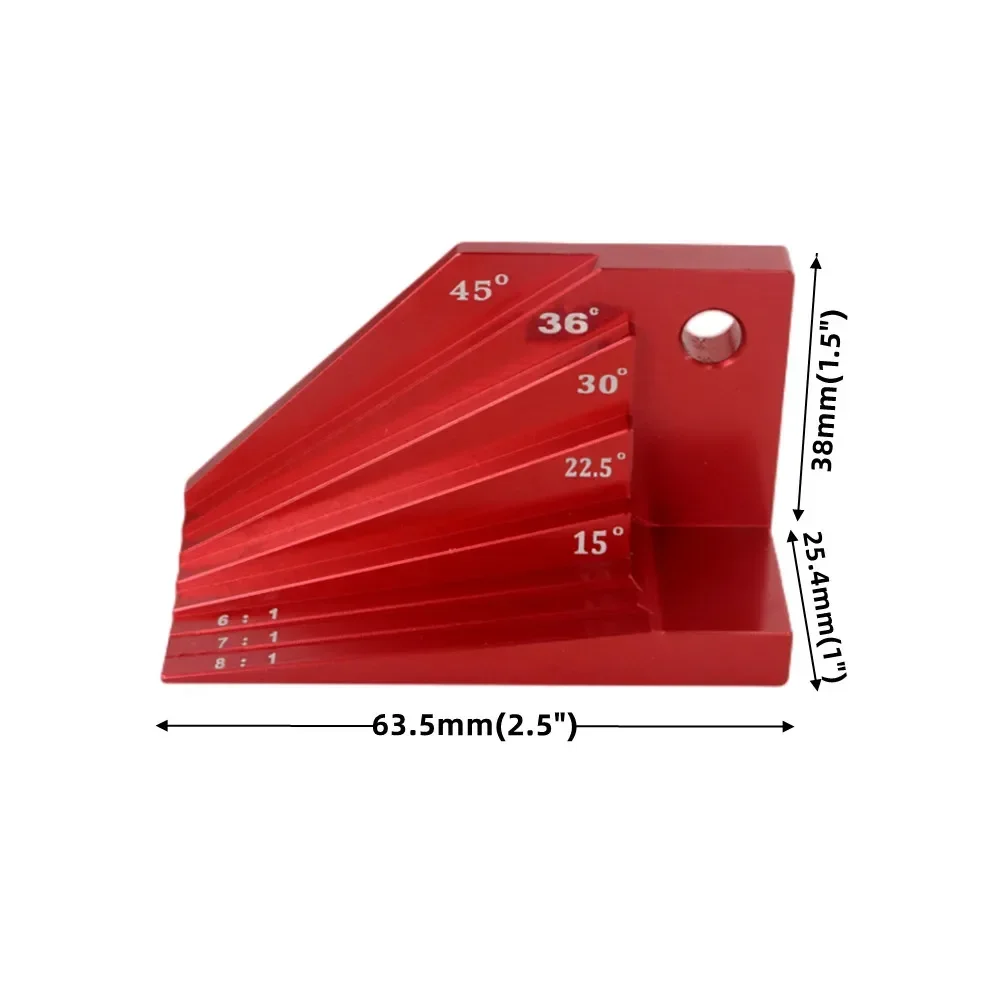 Bevel Block Gauge Aluminum Alloy Measuring Block Angle Finder for Protractor Woodworking Tools Bevel Block Gauge Aluminum Alloy