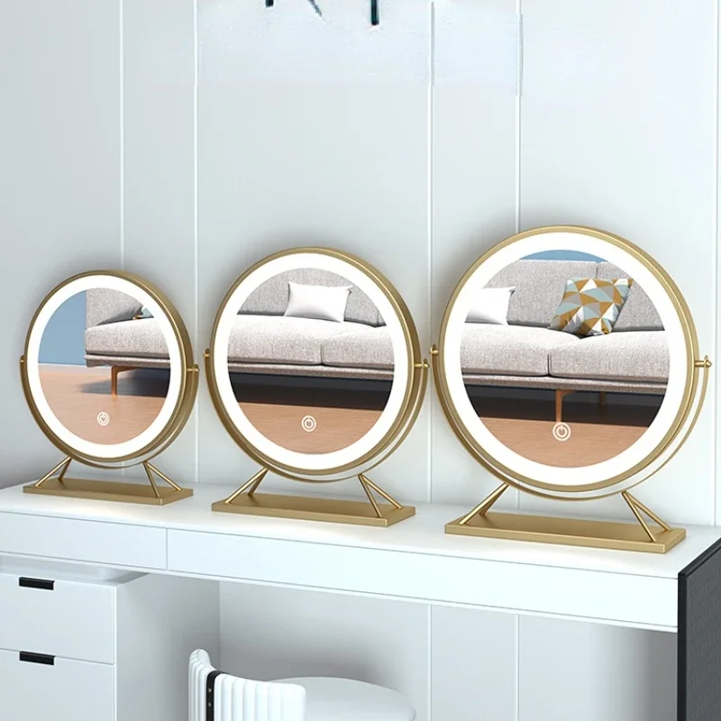 Led Touch Decorative Mirror Switch Desk Makeup Decorative Mirror Aesthetic Espejo Decorativo Home Decoration Luxury