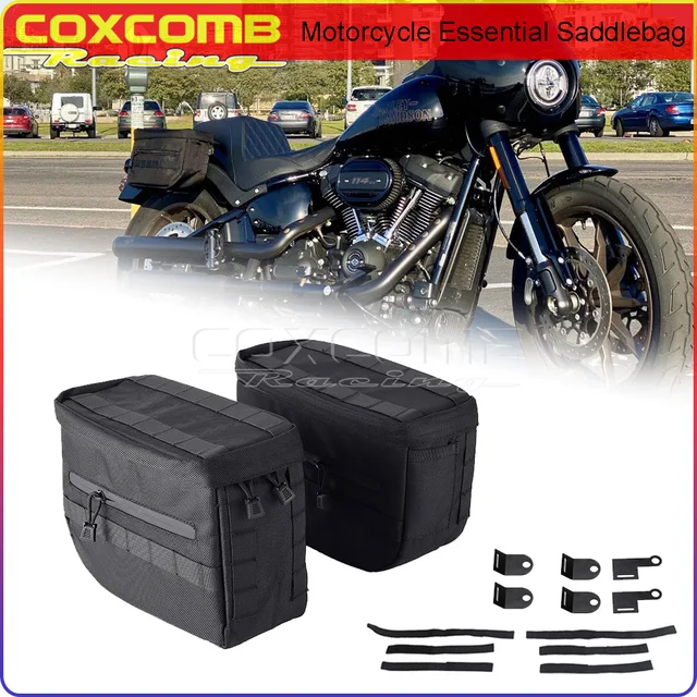Sakwa motocyklowa bagażowa z tyłu czarny bagaż torba siodło dla miękka końcówka Harley Sportster Dyna FXR niestandardowe w stylu klubowym turystyczne