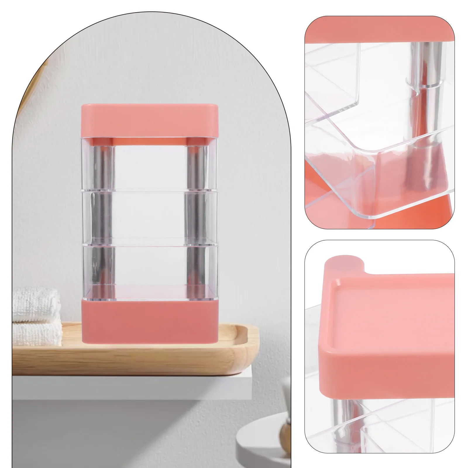 

Clear Multi-Layer Rotary Jewelry Box Earring Case Desktop Storage Organizer Jewelry Case Transparent Ring Holder