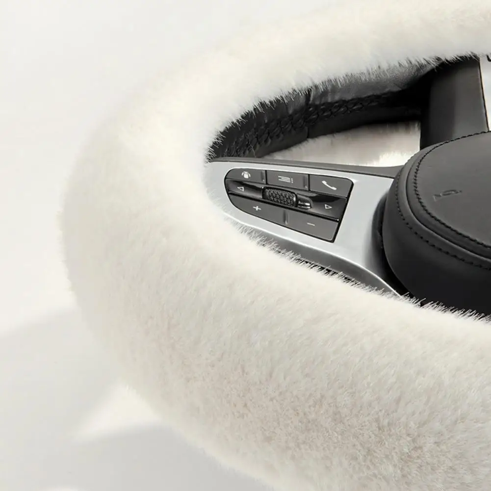 Car Steering Wheel Cover Plush Winter Steering Wheel Cover Non-slip Car Accessories Inner Ring Lock Inner Ring Car Wheel Cover