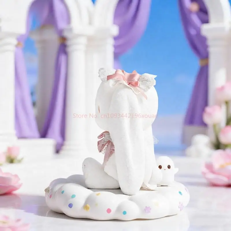 JOOKI Plush Bunny Toy Baroque Style Long Ears Heart Lace Bow Stuffed Animal Doll Cute Rabbit Gift for Girls Birthday