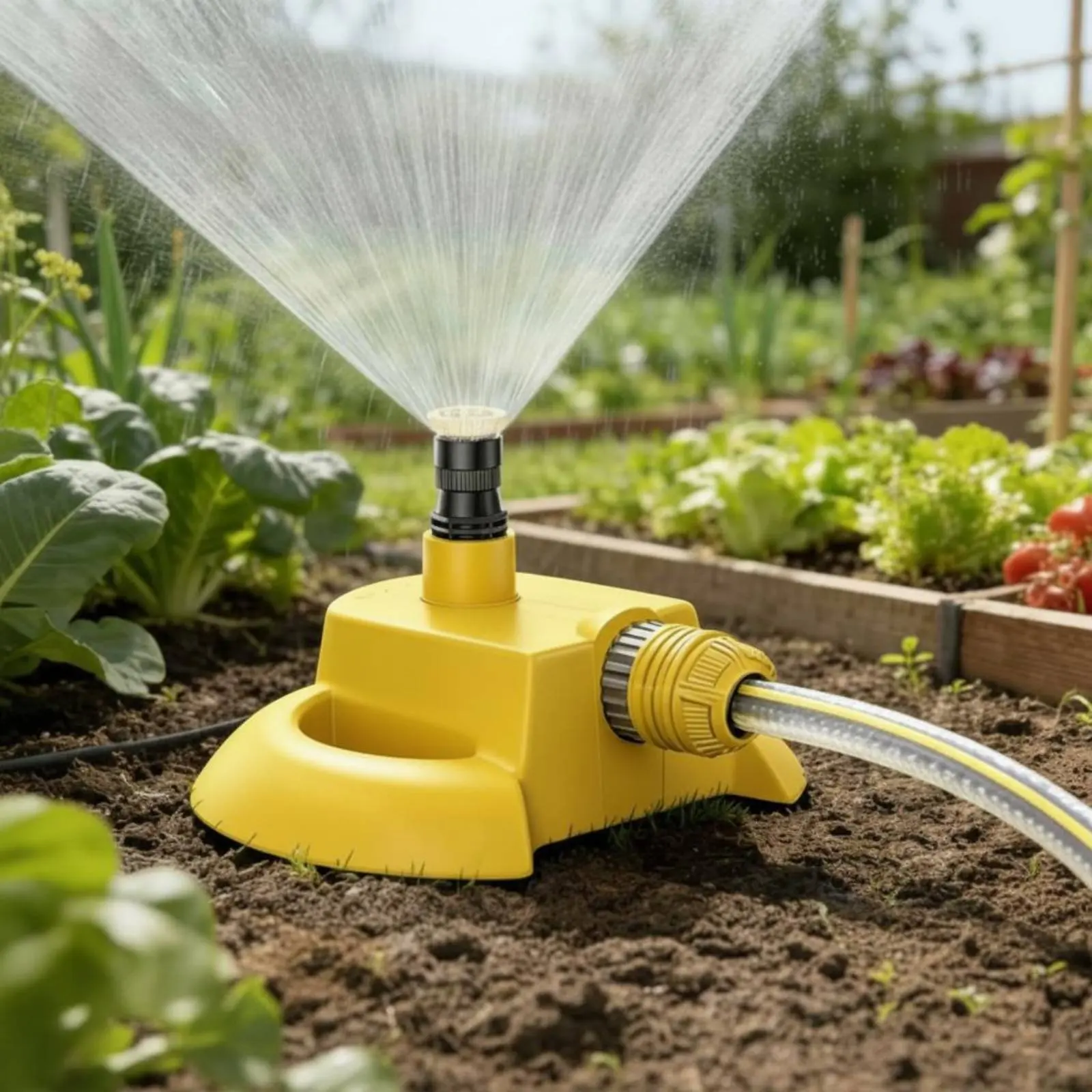 

360 Degree Rotating Sprinkler Head Easy Irrigation 360 Degree Sprinkler Adjustable Spray Nozzle Wide Coverage Outdoor Watering