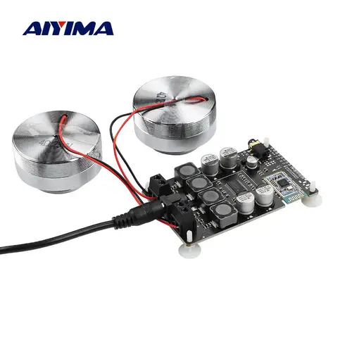 AIYIMA Altavoz de Rango Completo con Vibración + Amplificador + Enchufe Audio De 2 Pulgadas Mini Altavoces de Resonancia Portátiles de 4 Ohm/20W 8 Ohm/25W Amplificadores de Audio TPA3118 Compatibles con Bluetooth Sonid