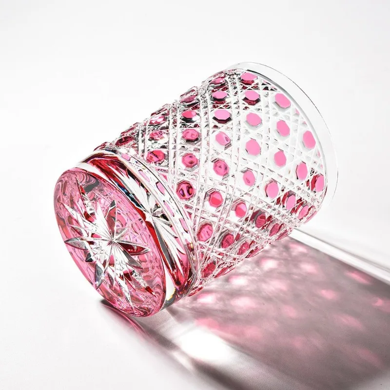 

Golden red ruby light luxury handmade crystal whiskey foreign wine cup