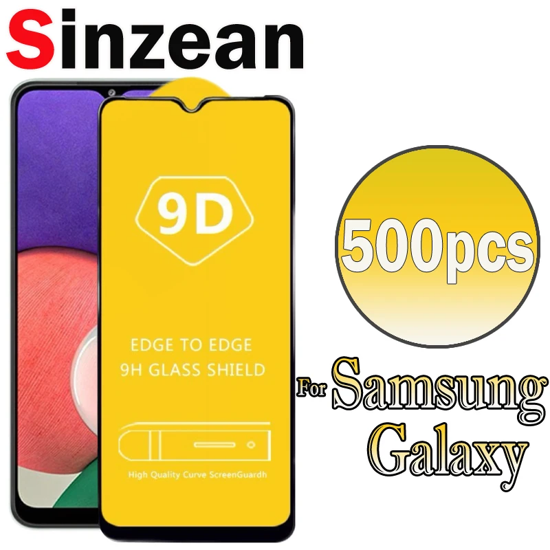 500pcs For Samsung Galaxy A55 A35 A25 A15 A54 A24 A14 A53 A33 A13 A72 A52 A42 A12 A41 A40 A50 9D Tempered Glass Screen Protector