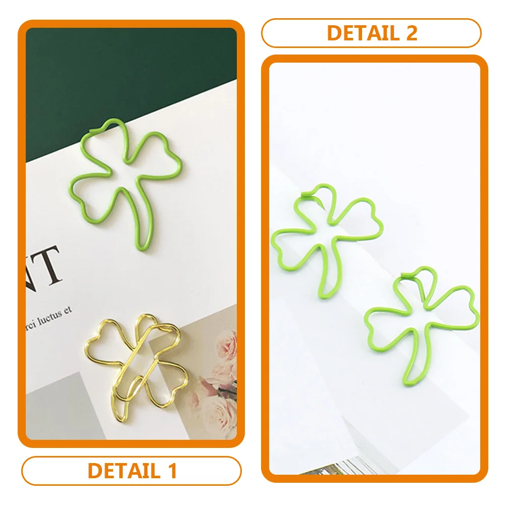 20 Pcs Lucky Paper Clip Student Stationery Bookmark Holder Mini Clips Jumbo Unique