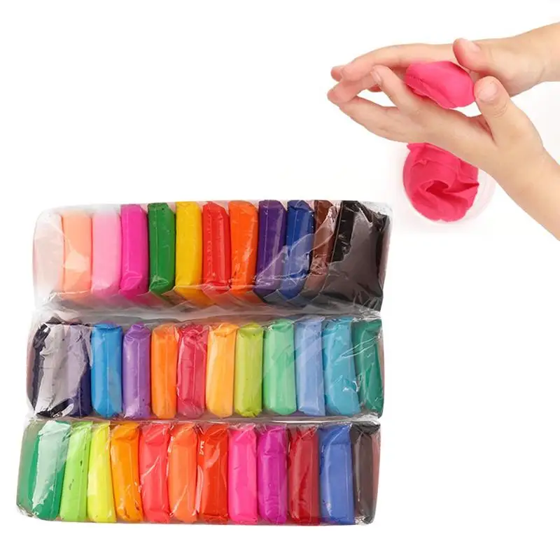 36 colores plastilina Mini arcilla juguetes para niños cristal seco al aire colorido barro polímero niño