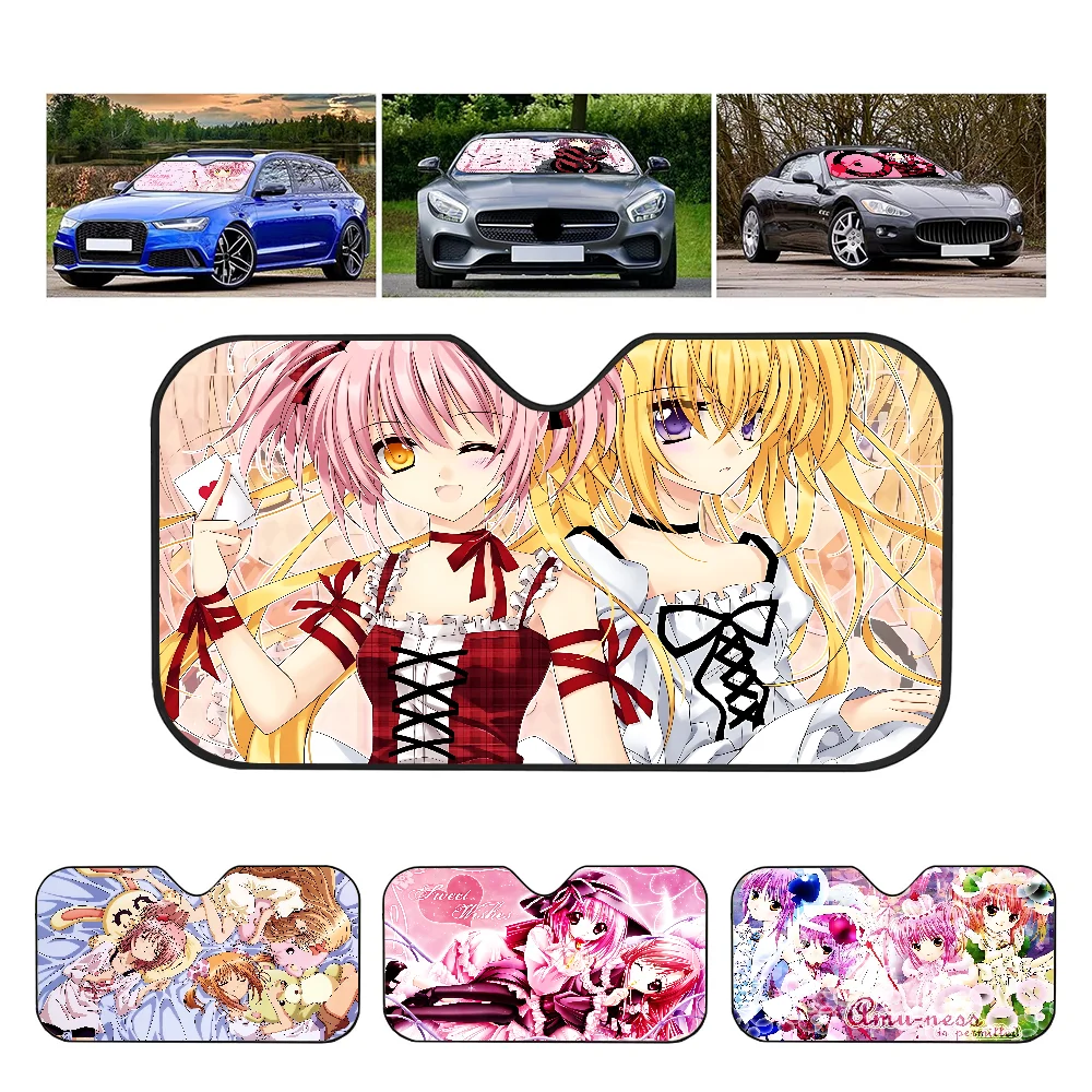 Shugo Chara Anime Cartoon Car Windshield Funny Sun Shade Foldable UV Ray Sun Visor Protector Sunshade For Front Window