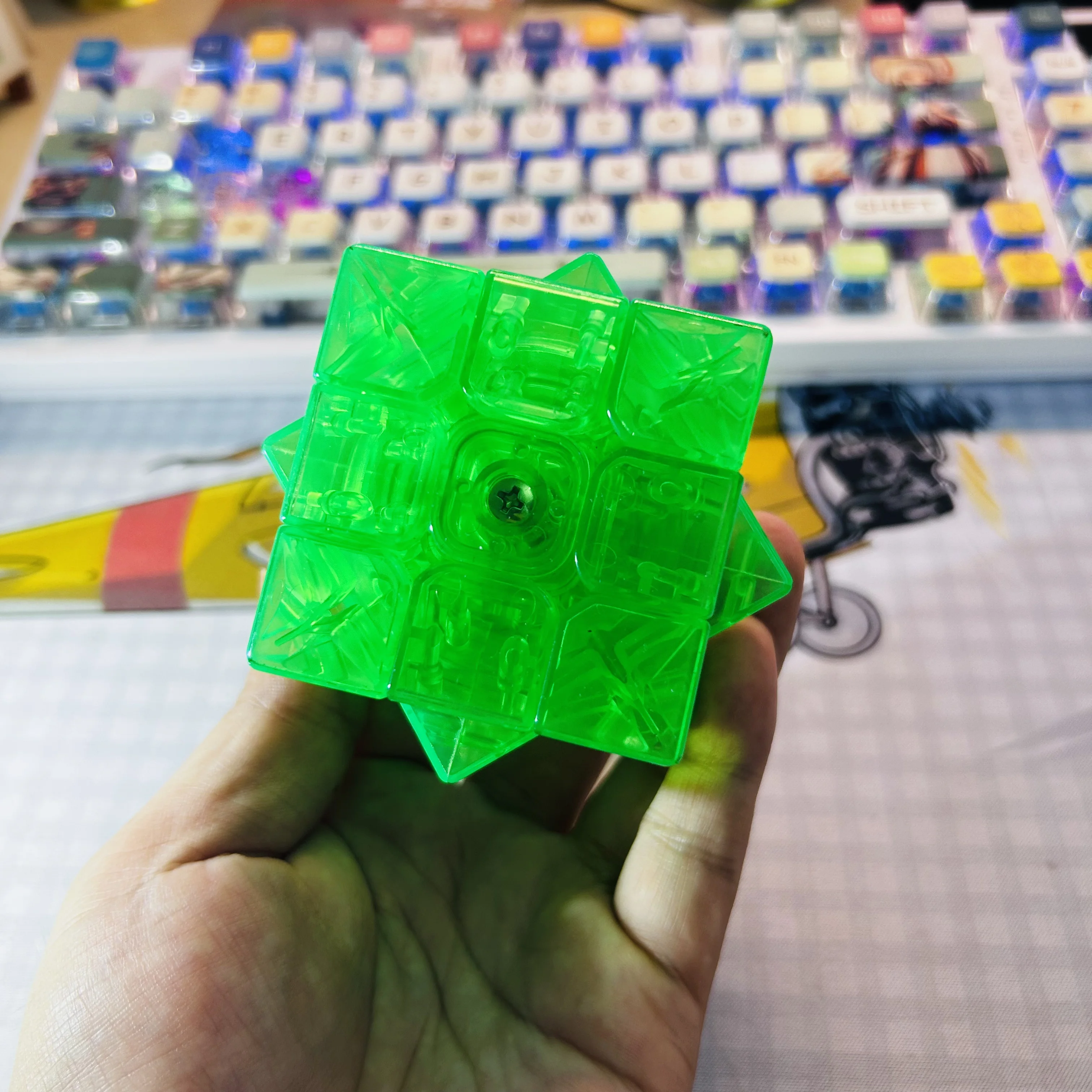 Edición limitada Moyu Cube AoLong V2 3x3 verde transparente mágico 3x3x3 Speed Cube Fidget Toys Cubo mágico rompecabezas