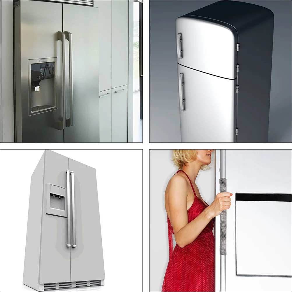

2Pcs Refrigerator Handle Covers Premium Soft Touch Washable Kitchen Appliance Protector Against Grease Stain Fingerprints Decor