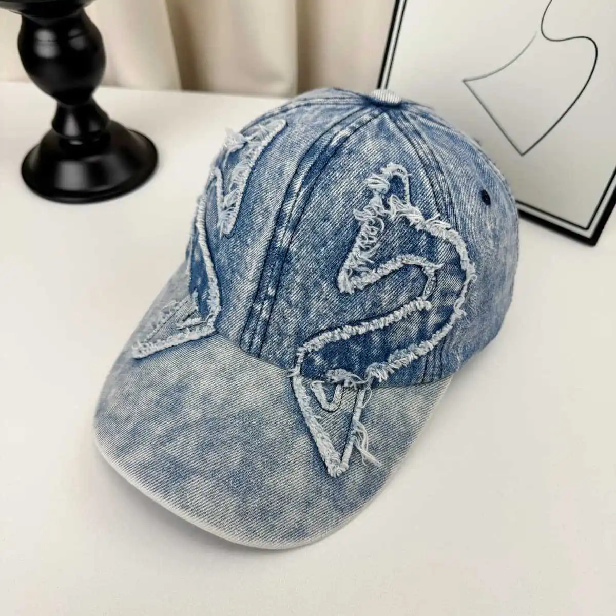 Men Women Personal Embroidered Wing Double-edged Blade Baseball Hats Sunshade Distress Versatile Street Peaked 3