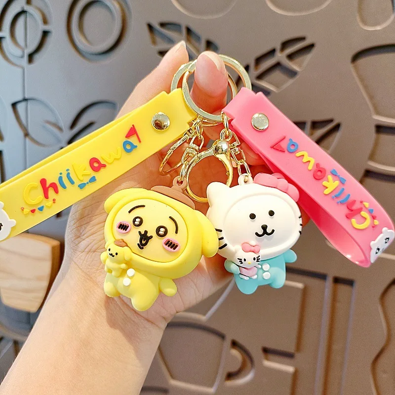 Cute Cartoon Sanrio Crossdressing Series Chiikawa Hachiware Usagi Keychain Schoolbag Pendant Key Accessories Decoration