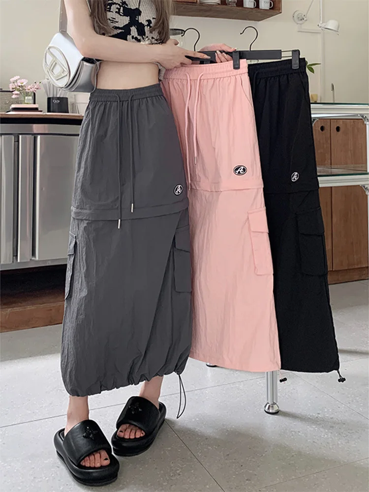 

Cargo Skirts Women Vintage Maxi Long Loose Streetwear BF Irregular Pockets Chic Casual Ins Harajuku Hipster Young Ulzzang Autumn