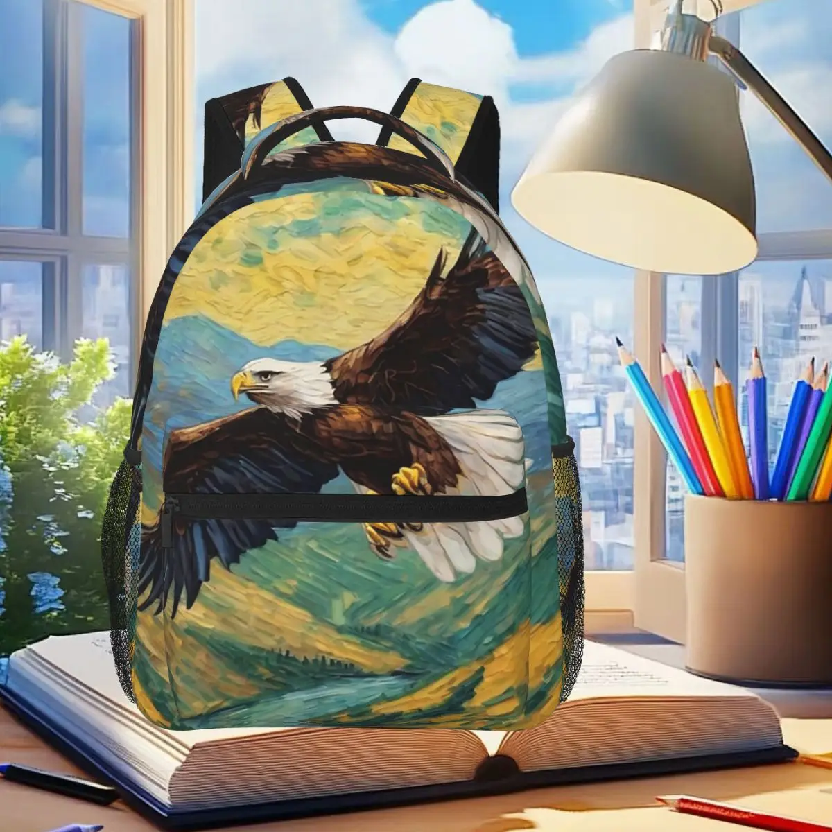Sac à dos Eagle Soaring In Splendor Mountain Forest pour étudiants, garçons et filles, sac d'école pour enfants, sacs à bandoulière pour ordinateur portable pour hommes et femmes