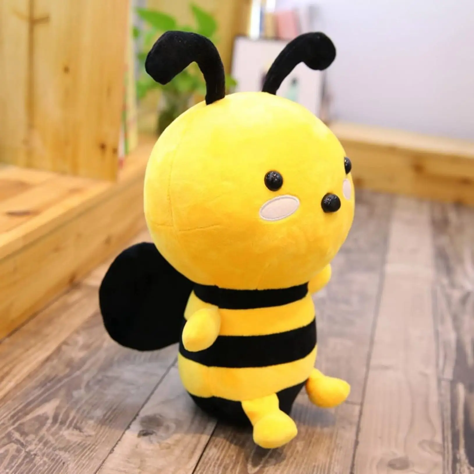 Kawaii Bee Plush Stuffed Animal Toys Soft Bumblebee Plush Toys Cute Honey Bee Pillow Girl Kids Playmate Birthday Gifts Girls Boy