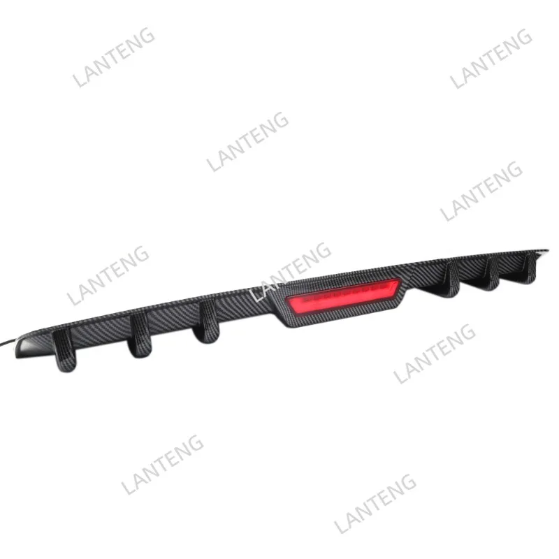 Car Rear Spoiler Bumper Diffuser Lip w/ LED Tail Brake Stop Light For S-ubaru Legacy Automotive Accessories Parts Black