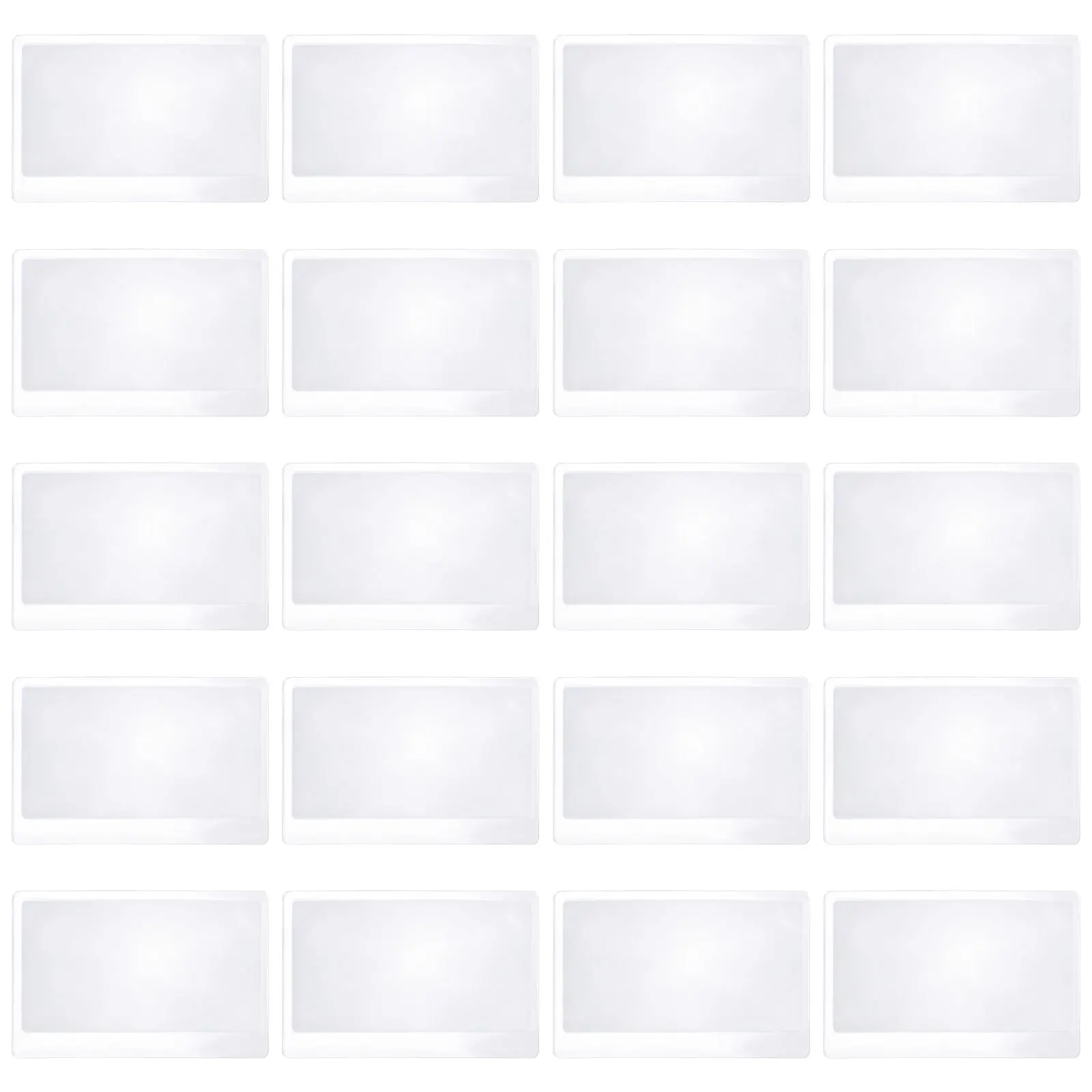 

20Pcs Credit Card Magnifier Reading Aid 85mmx55mm Eye Care Portable Magnifying Lens for Books Newspapers Menus