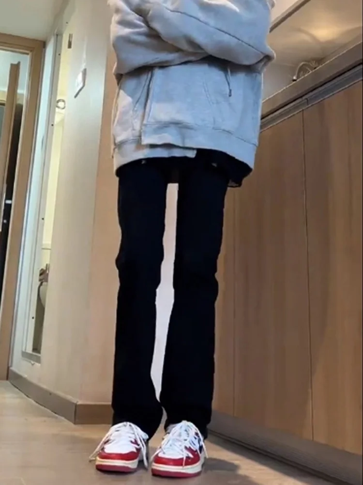 

Slim Fit Bla Denim Jeans Women's Early Spring 2026 New Small Size Straight Leg Narrow Version Wide Leg Pants High Street Sle