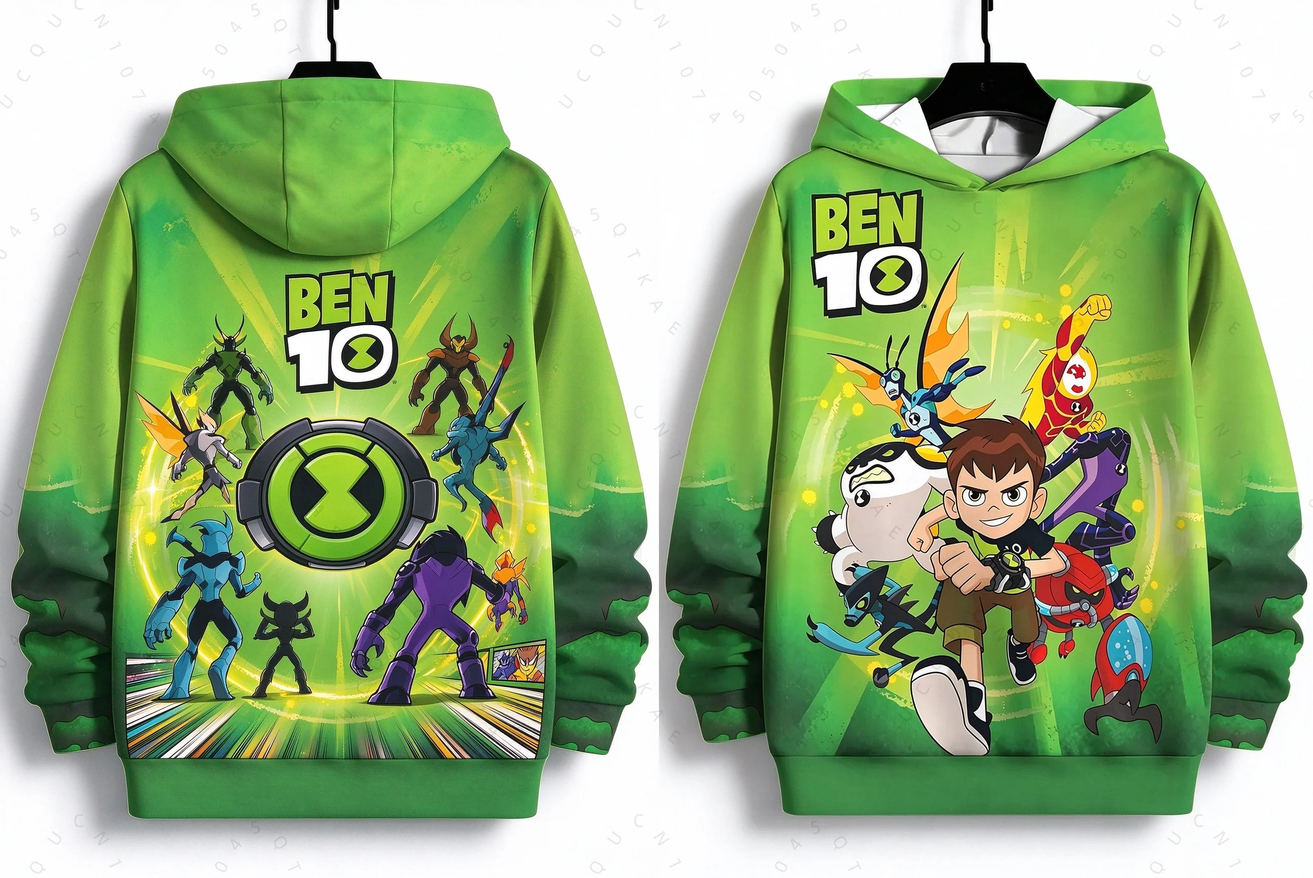 2026 Cartoon Anime Ben 10 3d Graphic Print Hoodies Men Women Fashion Hoodie Boys Girls Sweatshirt Parent-Child Tracksuits Sports